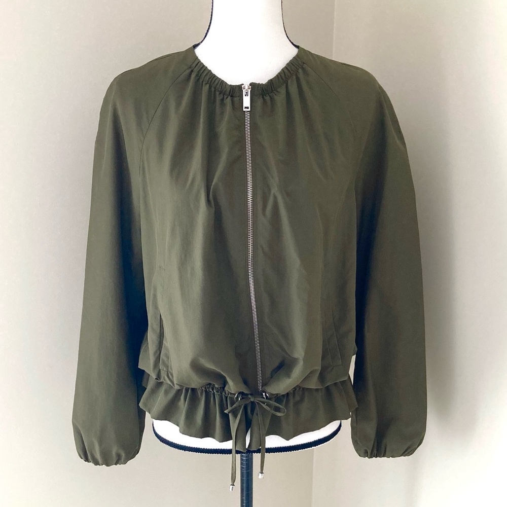 Zara Basic Outerwear Olive Green Jacket Size S - image 2